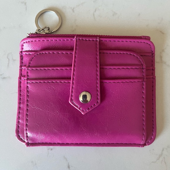 Slim Credit Card Holder / ID Case / Card Wallet Pink - NWT - Picture 2 of 3